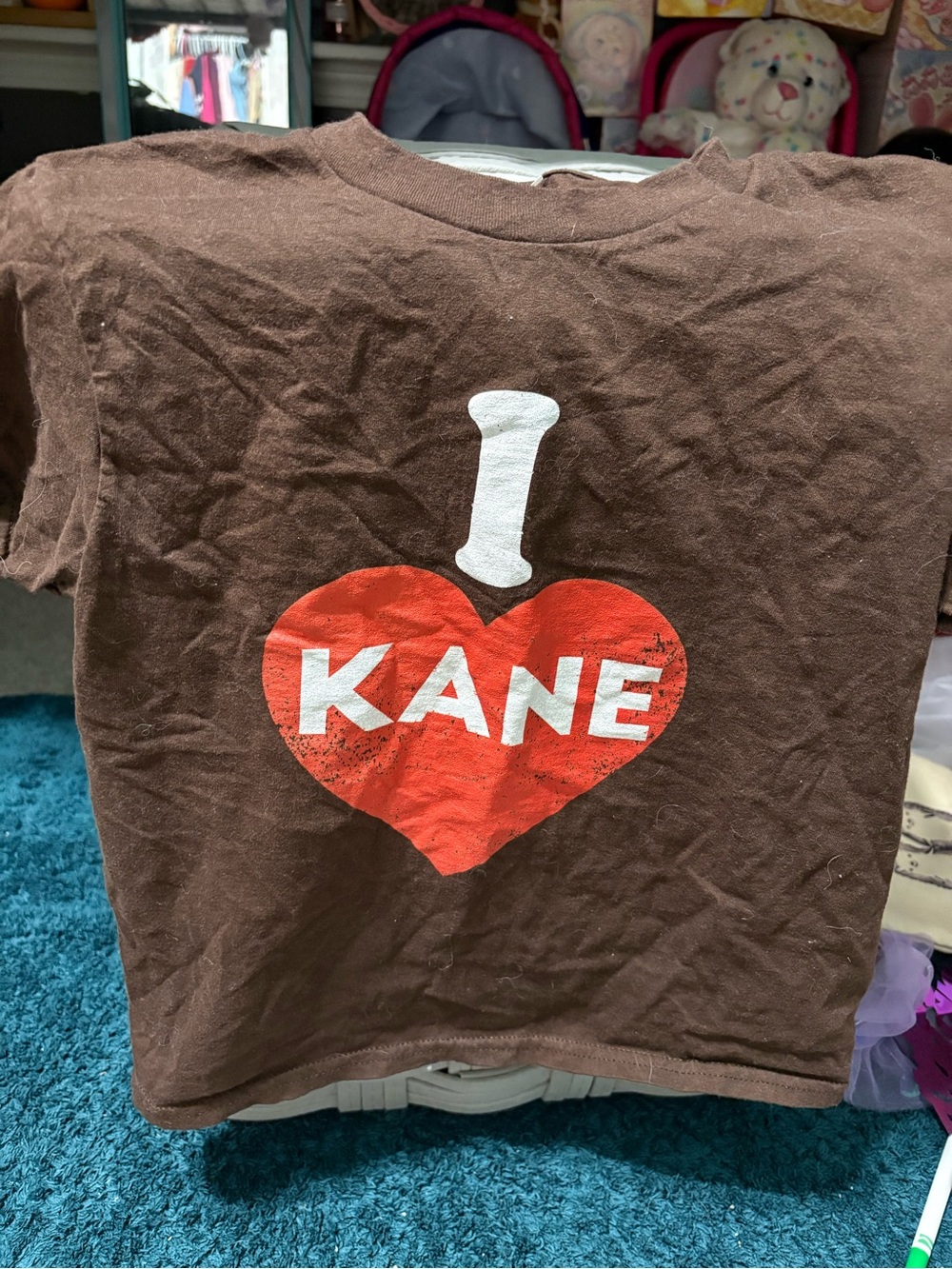 Kids "I ❤️ KANE" Graphic Tee - Brown & Red